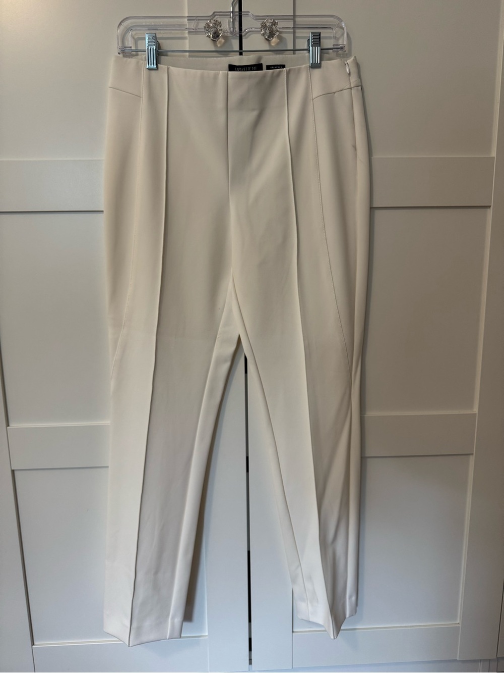 Lafayette 148 New York Cream Straight-Leg Trousers